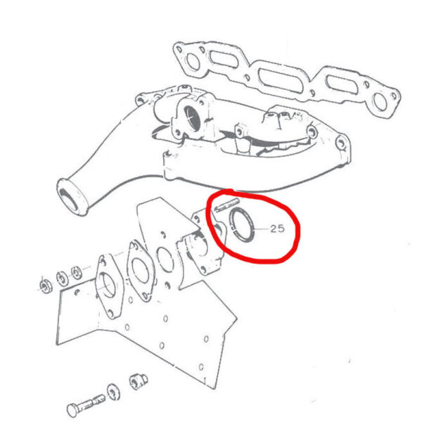 O-ring tussen carburateur en inlaatspruitstuk DAF 55/66 V66