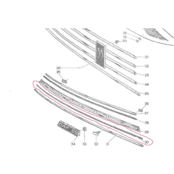 Sierlijst grille DAF 55 2de type