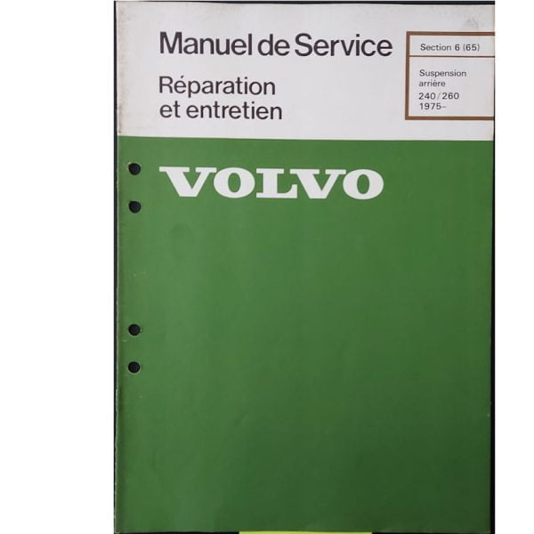 Volvo 240-260 1975- Suspension Arriére Manuel de Service