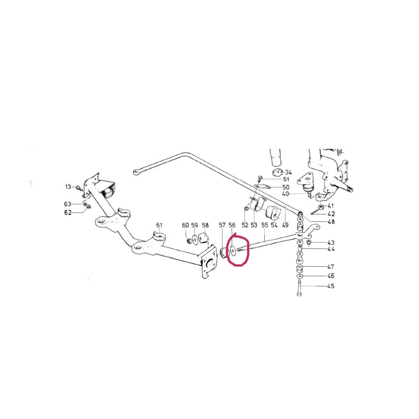 Sluitring Reactiestang Daf 33 44 46 55 66 Ya66 Volvo 66 Dafhobby