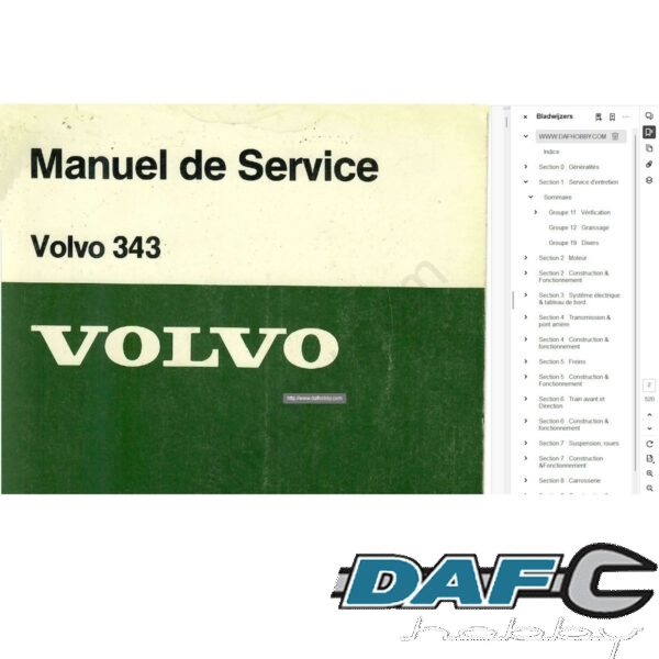 Manuel de service Volvo 343